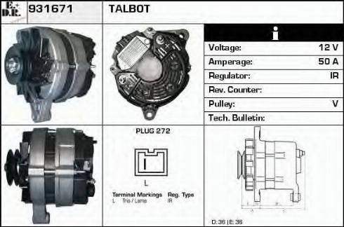 EDR 931671 - Генератор vvparts.bg