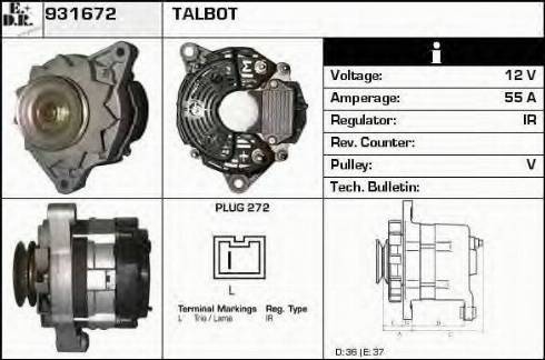 EDR 931672 - Генератор vvparts.bg