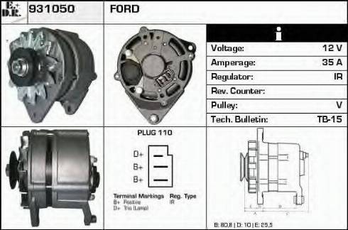 EDR 931050 - Генератор vvparts.bg