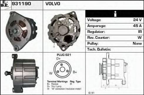 EDR 931190 - Генератор vvparts.bg