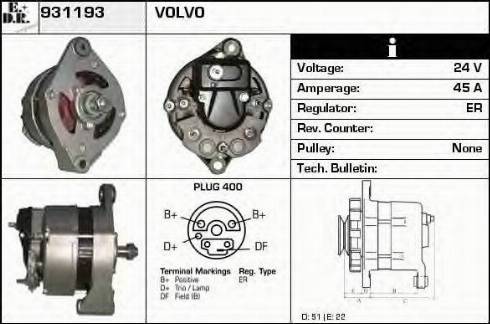 EDR 931193 - Генератор vvparts.bg