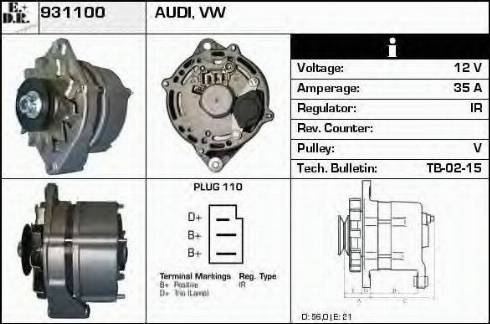 EDR 931100 - Генератор vvparts.bg