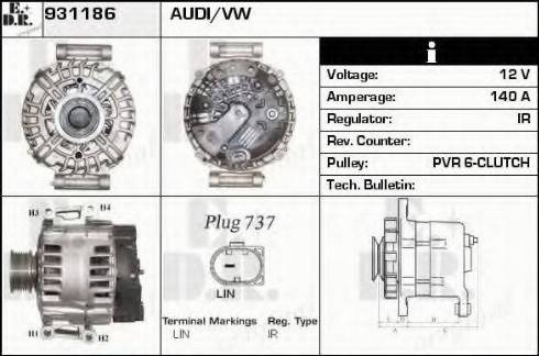 EDR 931186 - Генератор vvparts.bg