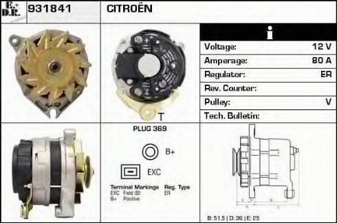 EDR 931841 - Генератор vvparts.bg