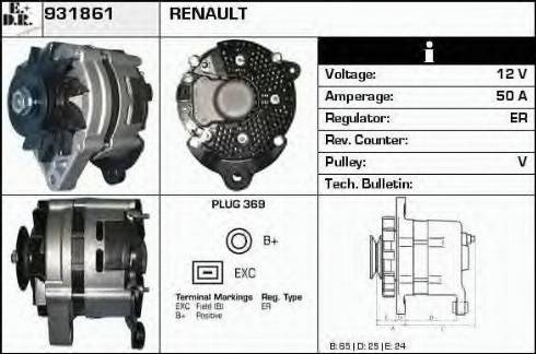 EDR 931861 - Генератор vvparts.bg