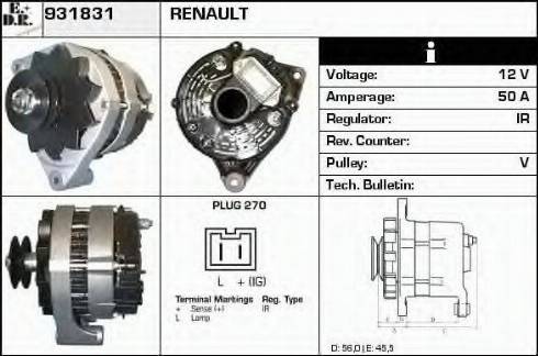 EDR 931831 - Генератор vvparts.bg