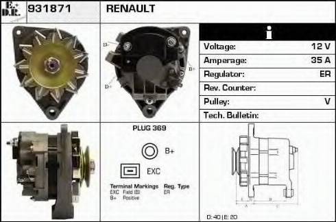 EDR 931871 - Генератор vvparts.bg