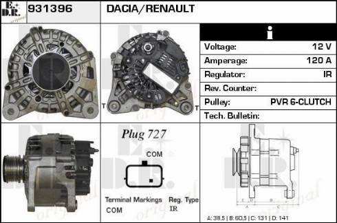 EDR 931396 - Генератор vvparts.bg