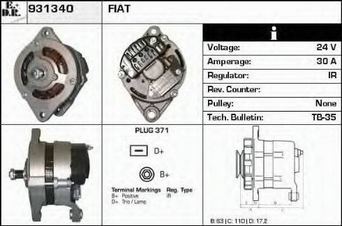 EDR 931340 - Генератор vvparts.bg