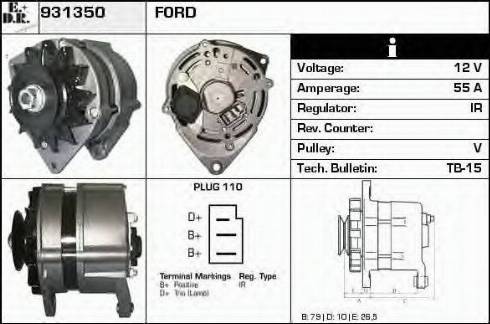 EDR 931350 - Генератор vvparts.bg