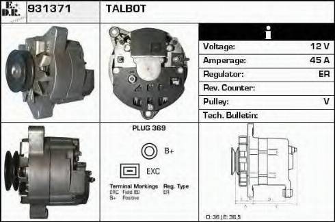 EDR 931371 - Генератор vvparts.bg