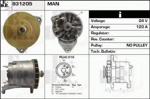 EDR 931205 - Генератор vvparts.bg