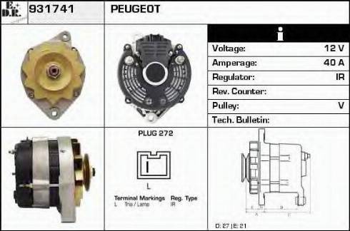 EDR 931741 - Генератор vvparts.bg