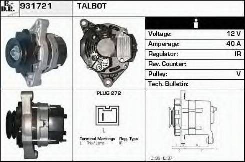 EDR 931721 - Генератор vvparts.bg