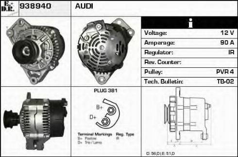 EDR 938940 - Генератор vvparts.bg