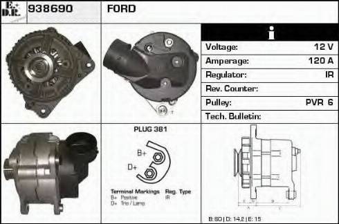 EDR 938690 - Генератор vvparts.bg