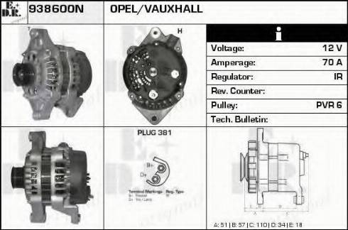 EDR 938600N - Генератор vvparts.bg