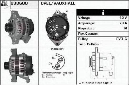 EDR 938600 - Генератор vvparts.bg