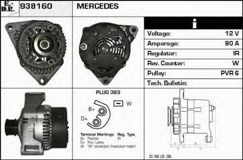 EDR 938160 - Генератор vvparts.bg