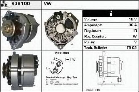 EDR 938100 - Генератор vvparts.bg