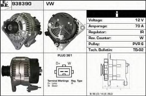 EDR 938390 - Генератор vvparts.bg