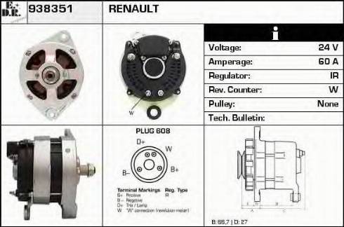 EDR 938351 - Генератор vvparts.bg