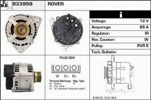 EDR 933959 - Генератор vvparts.bg