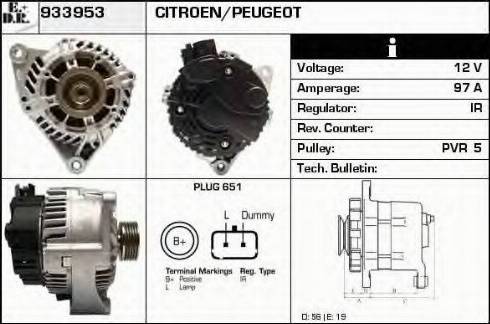 EDR 933953 - Генератор vvparts.bg