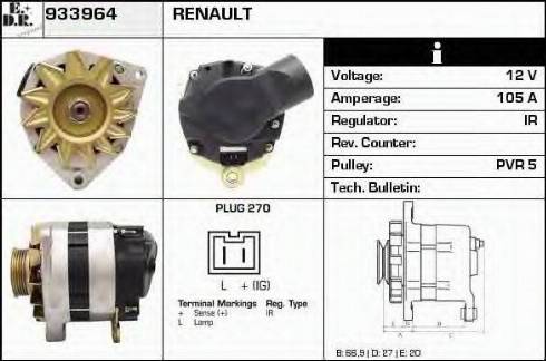 EDR 933964 - Генератор vvparts.bg