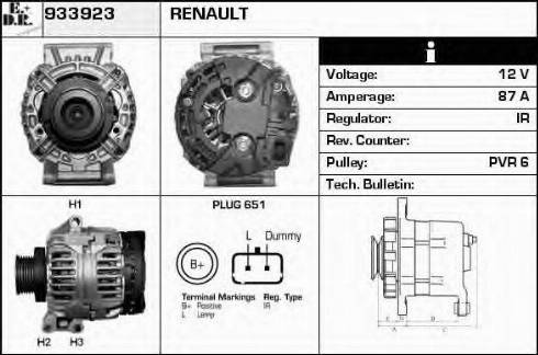 EDR 933923 - Генератор vvparts.bg