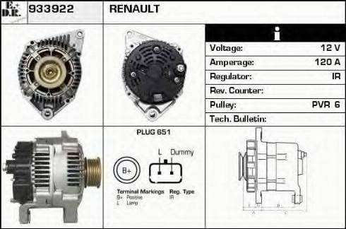 EDR 933922 - Генератор vvparts.bg