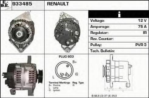 EDR 933485 - Генератор vvparts.bg