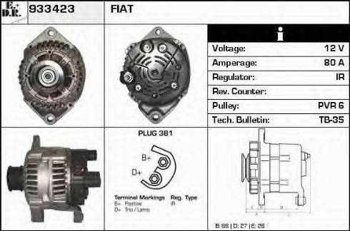 EDR 933423 - Генератор vvparts.bg