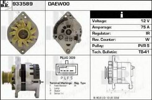 EDR 933589 - Генератор vvparts.bg