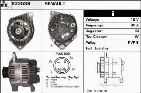 EDR 933539 - Генератор vvparts.bg