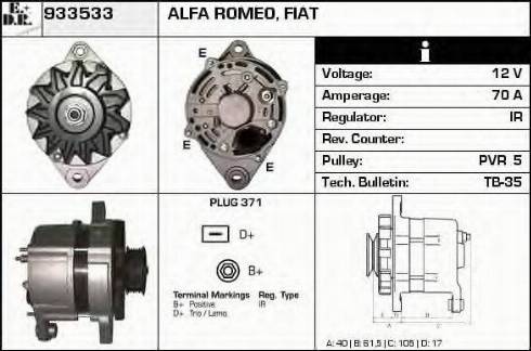 EDR 933533 - Генератор vvparts.bg