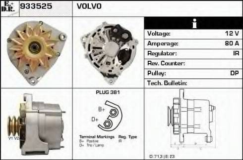 EDR 933525 - Генератор vvparts.bg