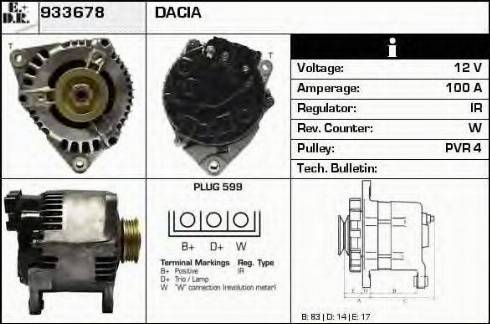 EDR 933678 - Генератор vvparts.bg