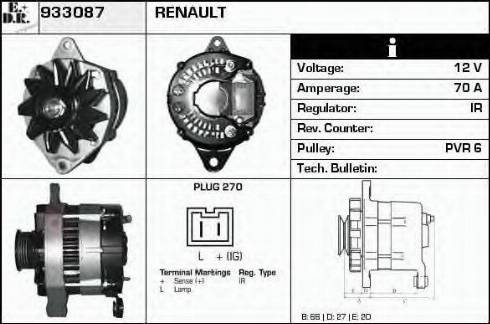 EDR 933087 - Генератор vvparts.bg