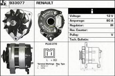 EDR 933077 - Генератор vvparts.bg