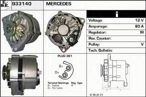 EDR 933140 - Генератор vvparts.bg