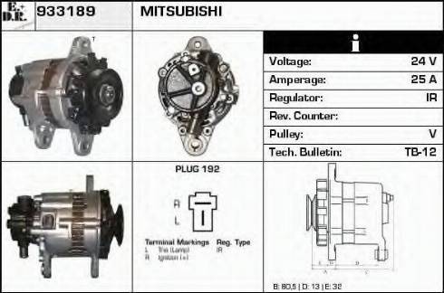 EDR 933189 - Генератор vvparts.bg