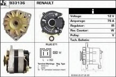 EDR 933136 - Генератор vvparts.bg