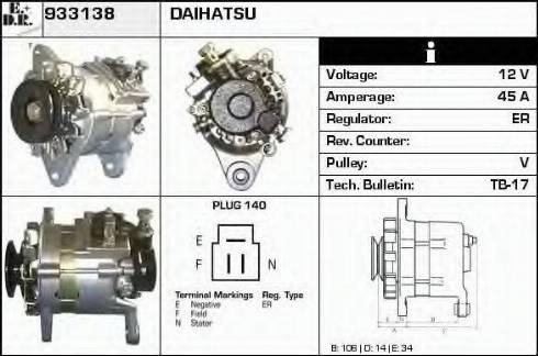 EDR 933138 - Генератор vvparts.bg