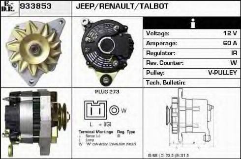 EDR 933853 - Генератор vvparts.bg