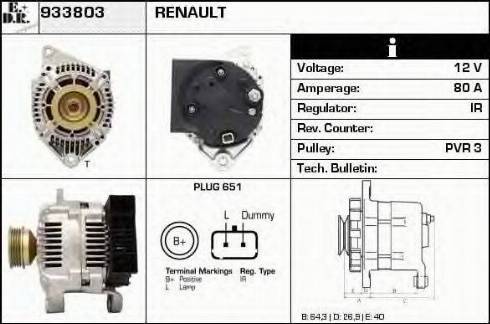 EDR 933803 - Генератор vvparts.bg