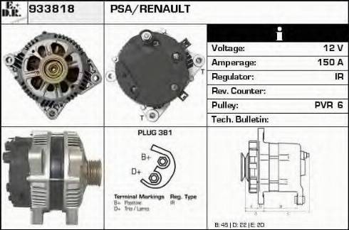 EDR 933818 - Генератор vvparts.bg