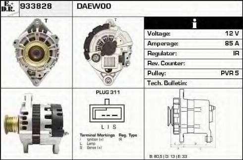 EDR 933828 - Генератор vvparts.bg