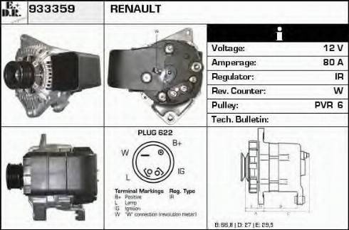 EDR 933359 - Генератор vvparts.bg