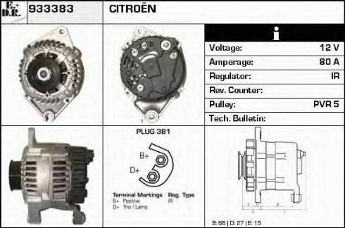 EDR 933383 - Генератор vvparts.bg